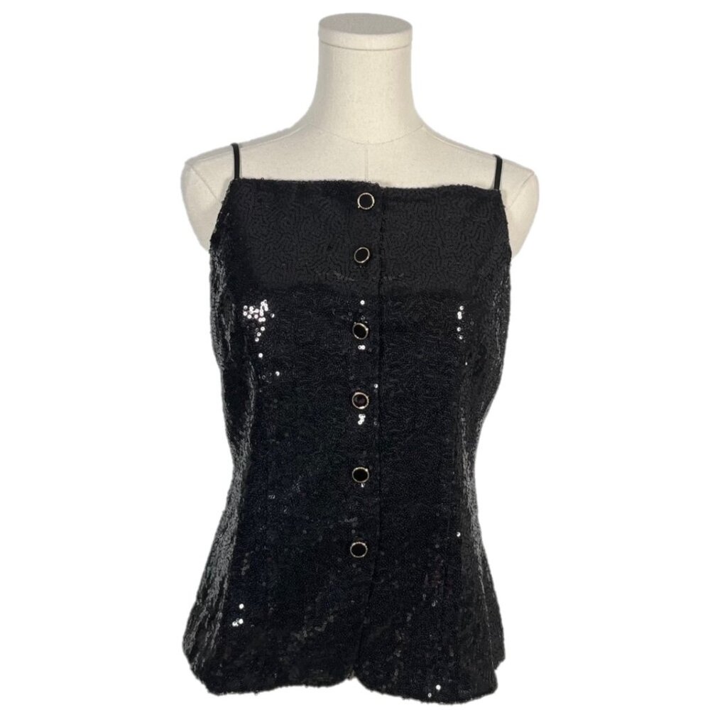 Anthropologie Sunday in Brooklyn Square-Neck Sequin Tank Size Small